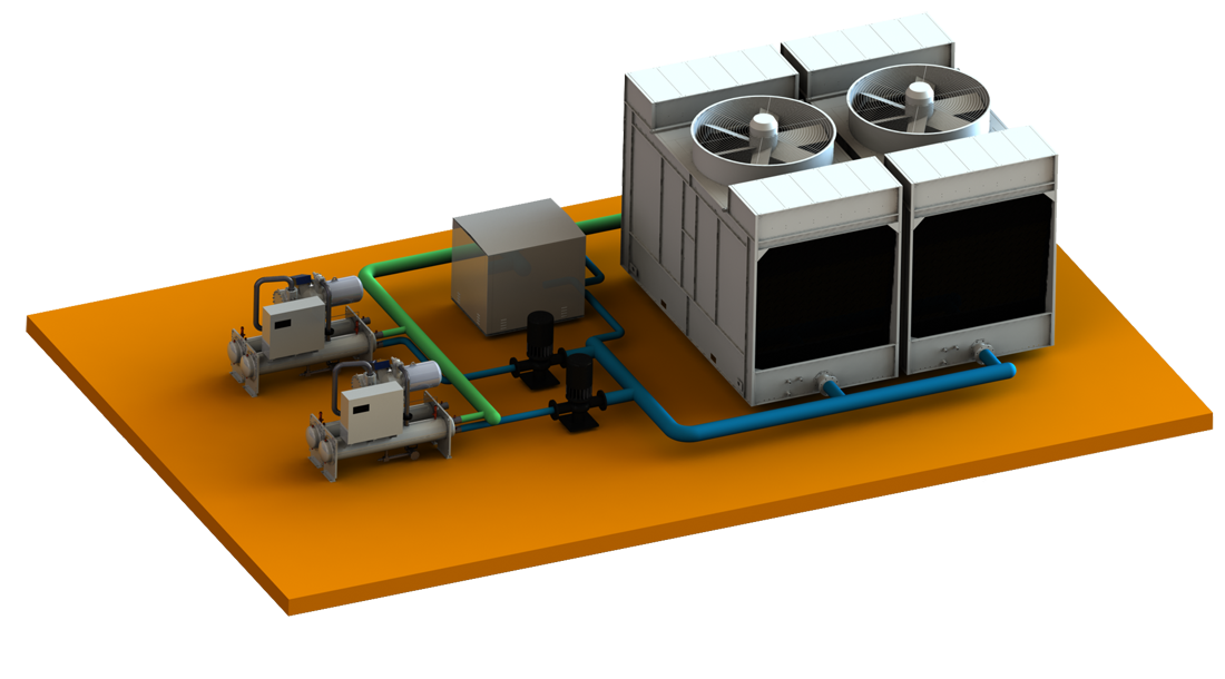 独立式热源塔热泵系统